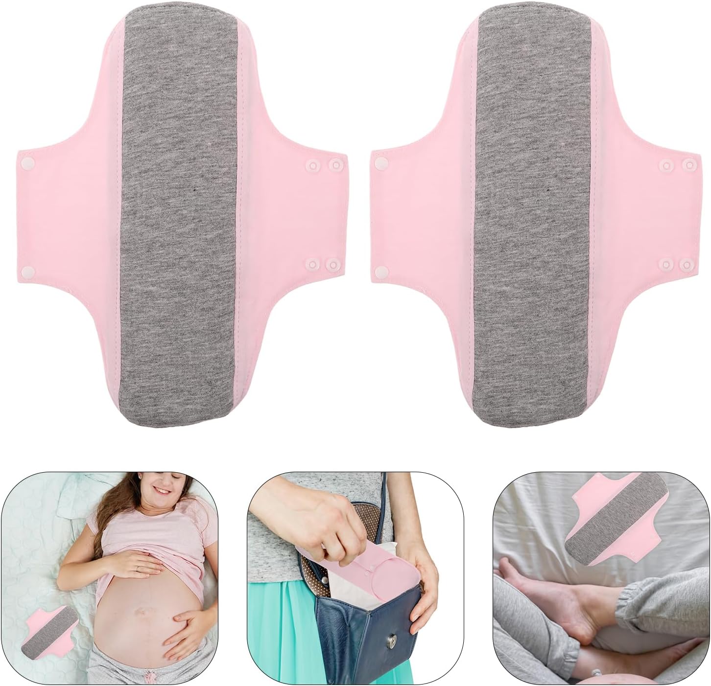 Compresas Postparto de Algodón Ultrafinas y Lavables para Incontinencia Femenina, Protección Invisible y Comodidad para Noches de Flujo Intenso, Paquete de 2 Unidades - Image 8