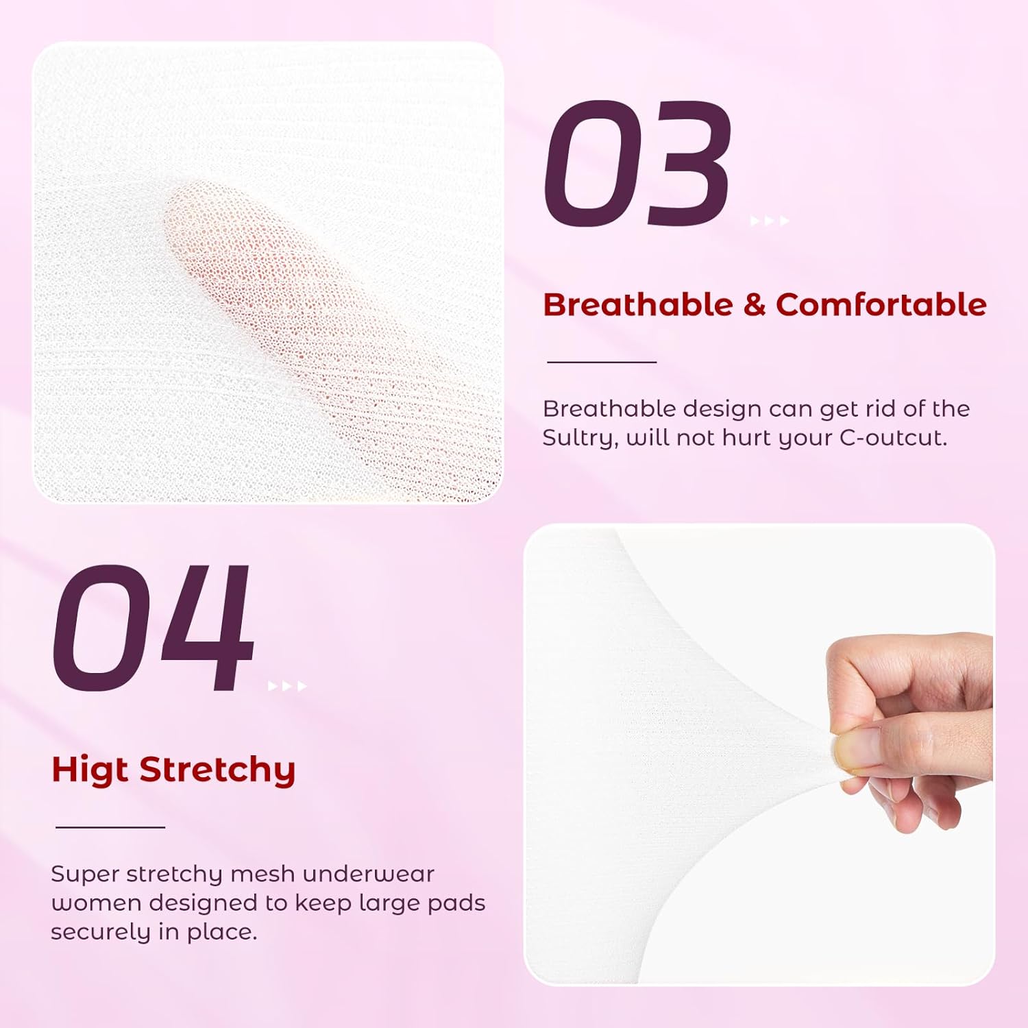 Carer Pack of 8 Disposable Panties for Postpartum Seamless and No Pressure on the Abdomen, High Elasticity and Comfortable, Ideal for Pregnancy Caesarean and Incontinence Size XXL - Image 4