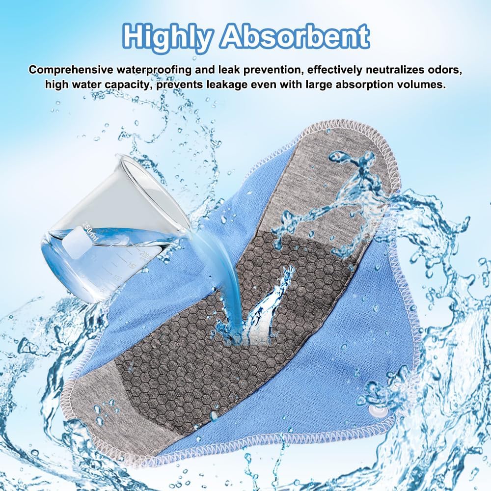 8 Pieces Reusable Sanitary Pads, 23 x 16 cm Washable Panty Protectors, Postpartum Cotton Hygienic Towel, for Menstruation, Leakproof Design, Comfortable, Suitable for All Women. - Image 5