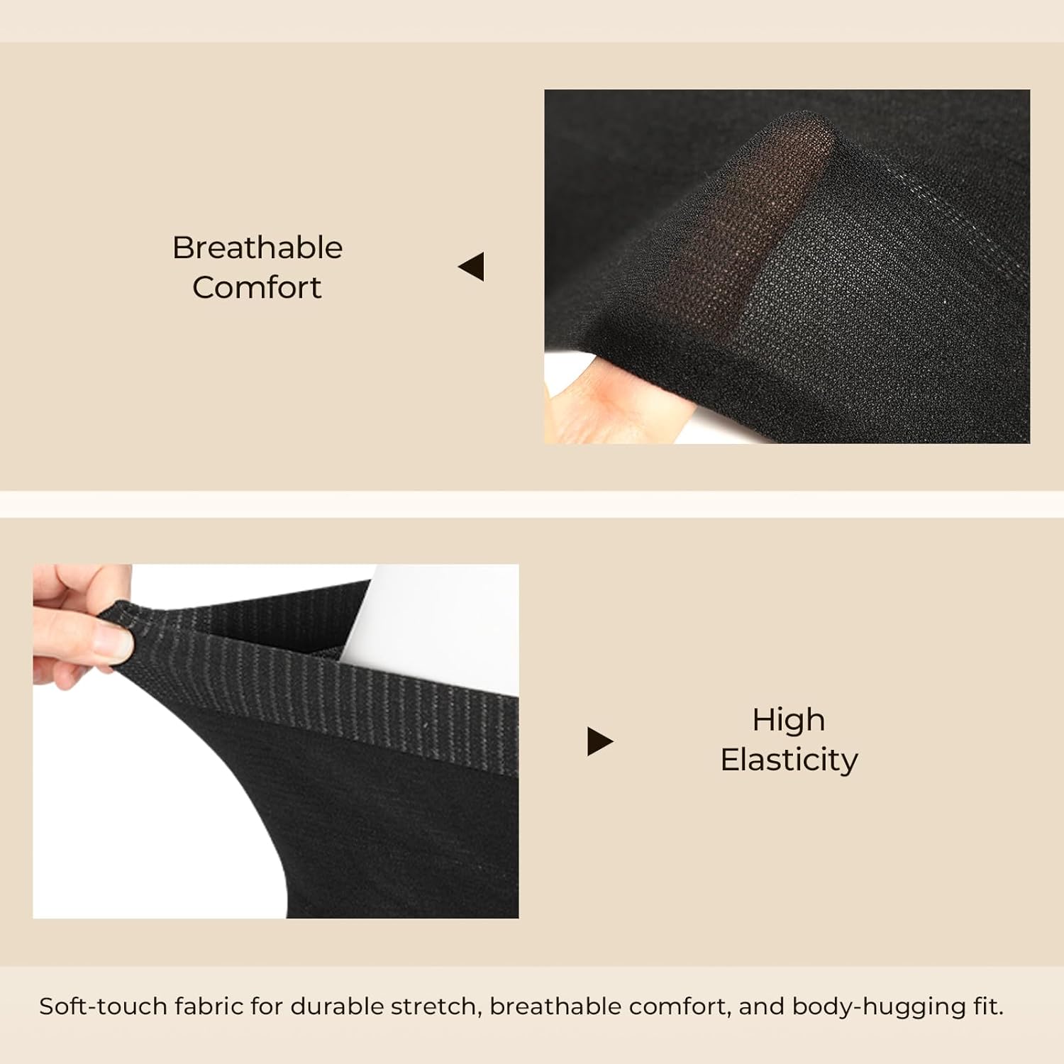 Carer Pack of 4 Disposable Panties Postpartum High Waist Briefs Breathable and Elastic for Pregnancy, Postpartum and Caesarean Section, Black/White, XXL - Image 3