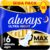 Always Ultimate Night Sanitary Pads (Size 6) with Wings 18 Pack Super Absorbent Period Pads